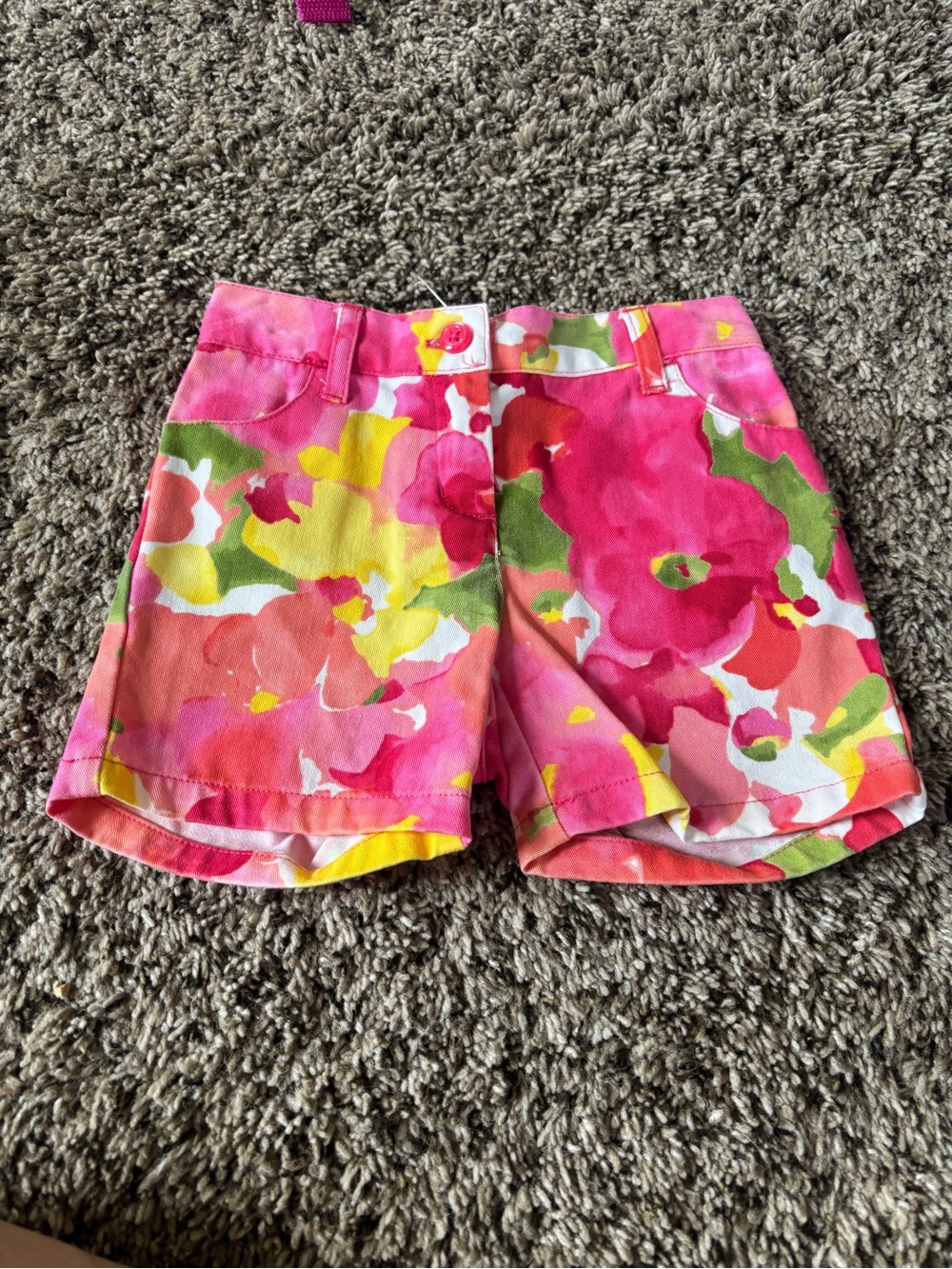 Janie & Jack 6-12 months Girls Floral Pink Multicolor Cotton Shorts